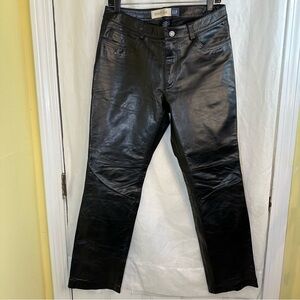 GAP Vintage Y2K 100% Genuine Leather Black Pants Size 8